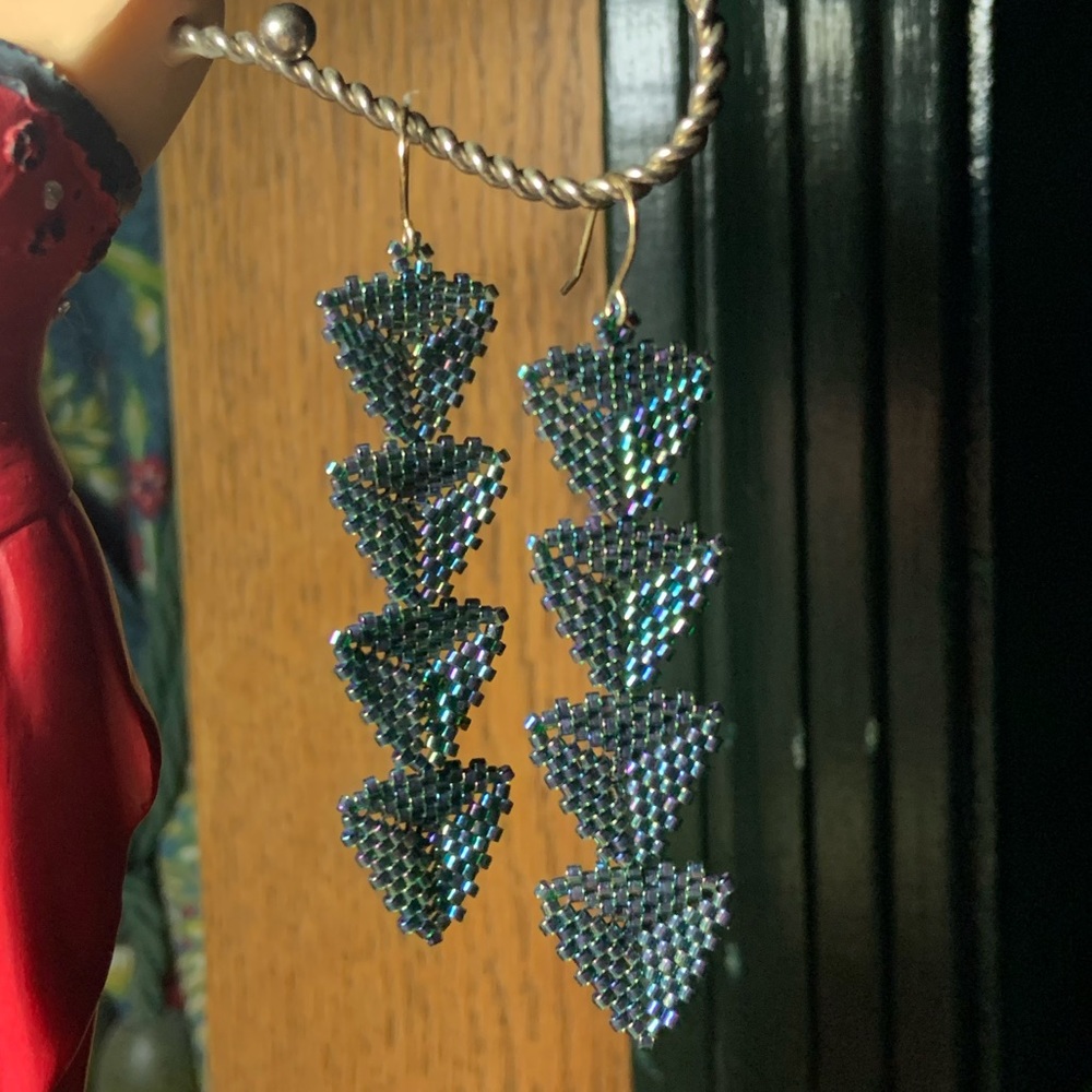 Handmade Glass Seed Bead Earrings